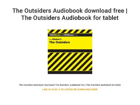 the outsiders audiobook free download.